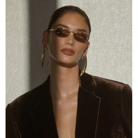 NEW FE4075US 30L ROUND GOLD MIRROR FENDI WOMN SUNGLASSES - Picture 1 of 13